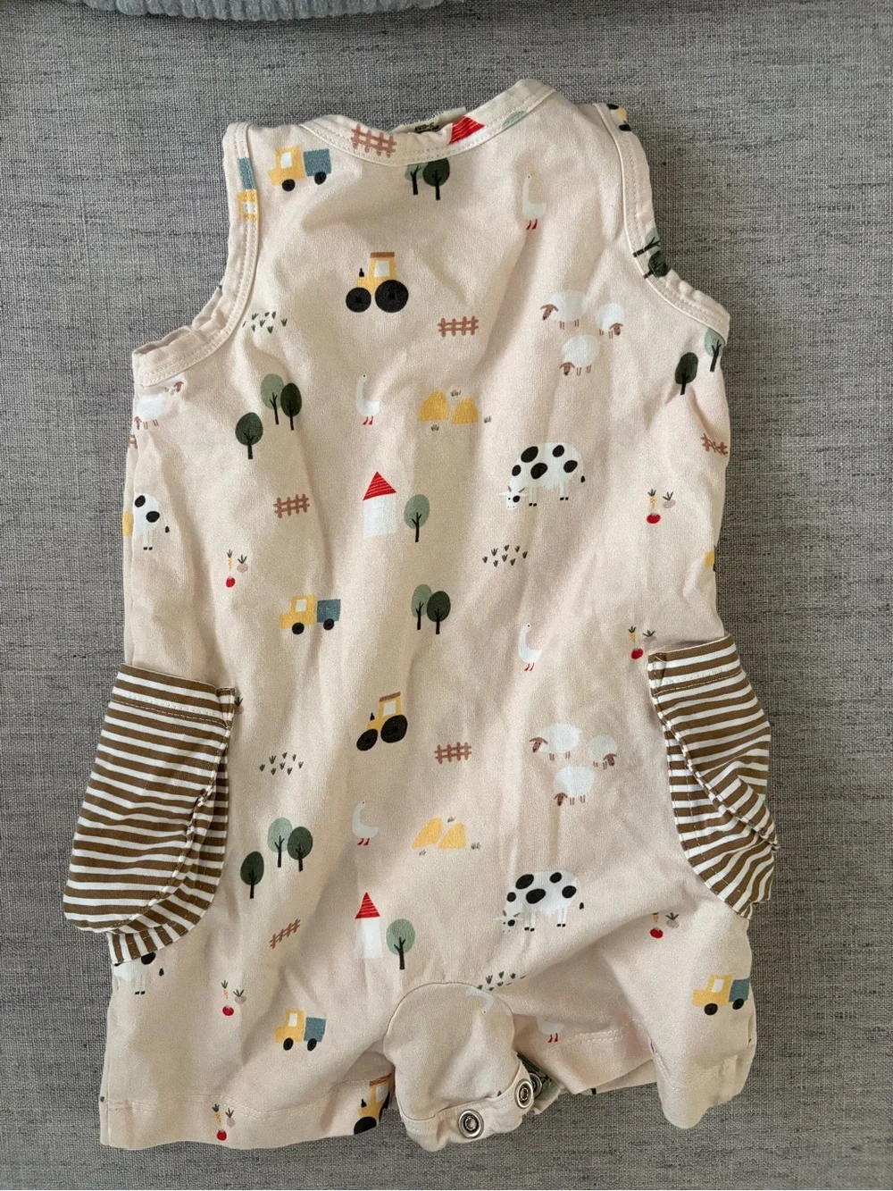 Cotton Farm Print Baby Romper